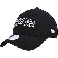 Women's New Era Black Pittsburgh Steelers Collegiate 9TWENTY Adjustable Hat