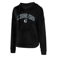 Women's Concepts Sport Black Minnesota United FC Intermission Velour Pullover Hoodie