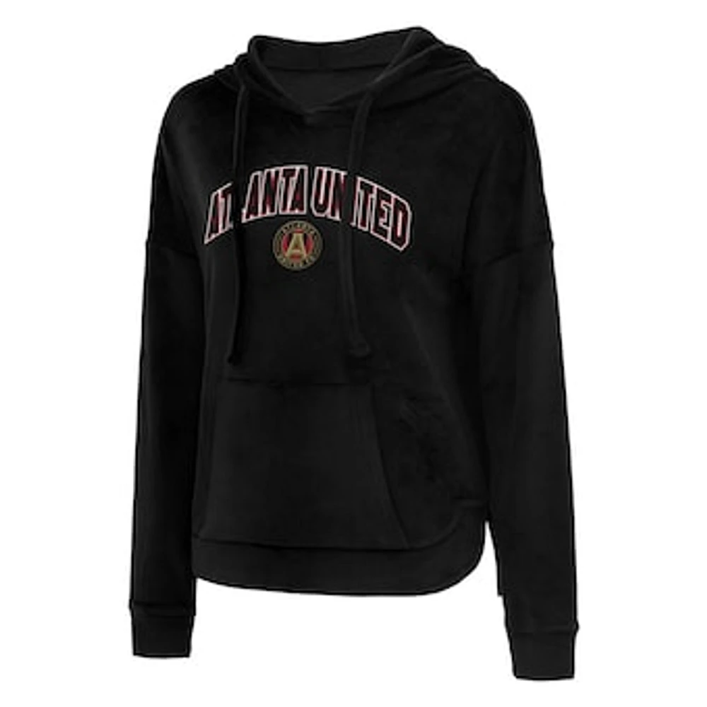 Women's Concepts Sport Black Atlanta United FC Intermission Velour Pullover Hoodie