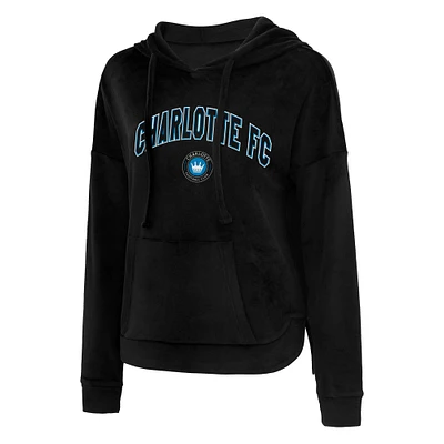 Women's Concepts Sport Black Charlotte FC Intermission Velour Pullover Hoodie