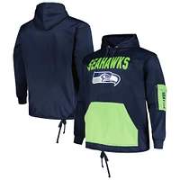 Men's Fanatics College Navy Seattle Seahawks Big & Tall Pullover Hoodie