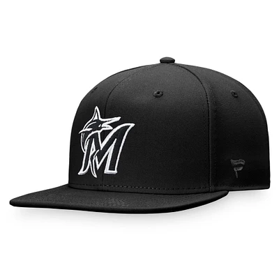 Men's Fanatics Black Miami Marlins Snapback Hat