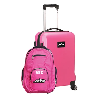 MOJO Pink New York Jets Personalized Deluxe 2-Piece Backpack & Carry-On Set