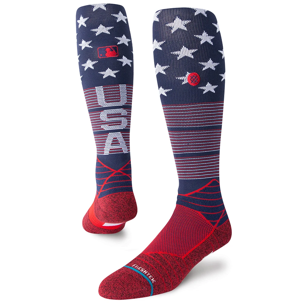 Men's Stance Navy MLB  Bars USA Over the Calf Socks