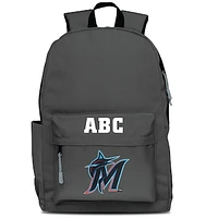 MOJO Gray Miami Marlins Personalized Campus Laptop Backpack