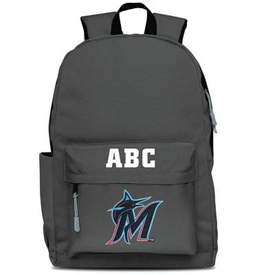 MOJO Gray Miami Marlins Personalized Campus Laptop Backpack