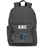 MOJO Gray Miami Marlins Personalized Campus Laptop Backpack