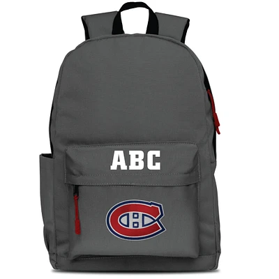 MOJO Gray Montreal Canadiens Personalized Campus Laptop Backpack