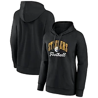 Women's Fanatics Black Pittsburgh Steelers Team Logo Victory Script Pullover Hoodie