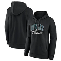 Women's Fanatics Black Philadelphia Eagles Team Logo Victory Script Pullover Hoodie