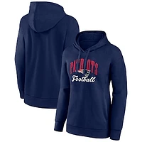 Women's Fanatics Navy New England Patriots Team Logo Victory Script Pullover Hoodie
