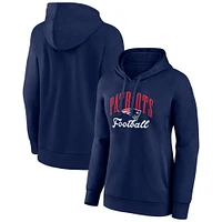 Women's Fanatics Navy New England Patriots Team Logo Victory Script Pullover Hoodie
