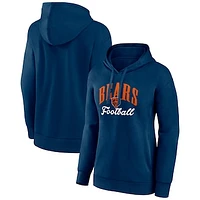 Women's Fanatics Navy Chicago Bears Team Logo Victory Script Pullover Hoodie