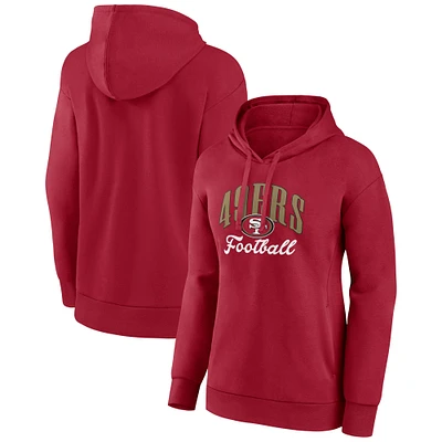 Women's Fanatics Scarlet San Francisco 49ers Team Logo Victory Script Pullover Hoodie