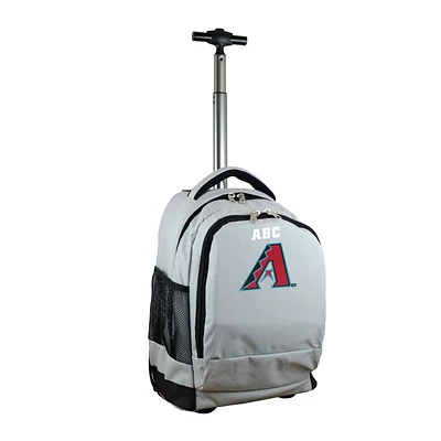 MOJO Gray Arizona Diamondbacks 19'' Personalized Premium Wheeled Backpack