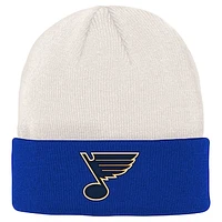 Youth Cream/Blue St. Louis Blues Logo Cuffed Knit Hat