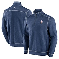 Men's Tommy Bahama Navy Boston Red Sox Tobago Bay Tri-Blend Quarter-Zip Sweatshirt