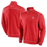 Men's Tommy Bahama Red St. Louis Cardinals Tobago Bay Tri-Blend Quarter-Zip Sweatshirt