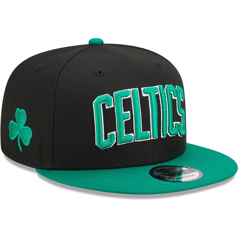 Men's New Era Black/Green Boston Celtics Jersey Hook Statement Edition 9FIFTY Snapback Hat