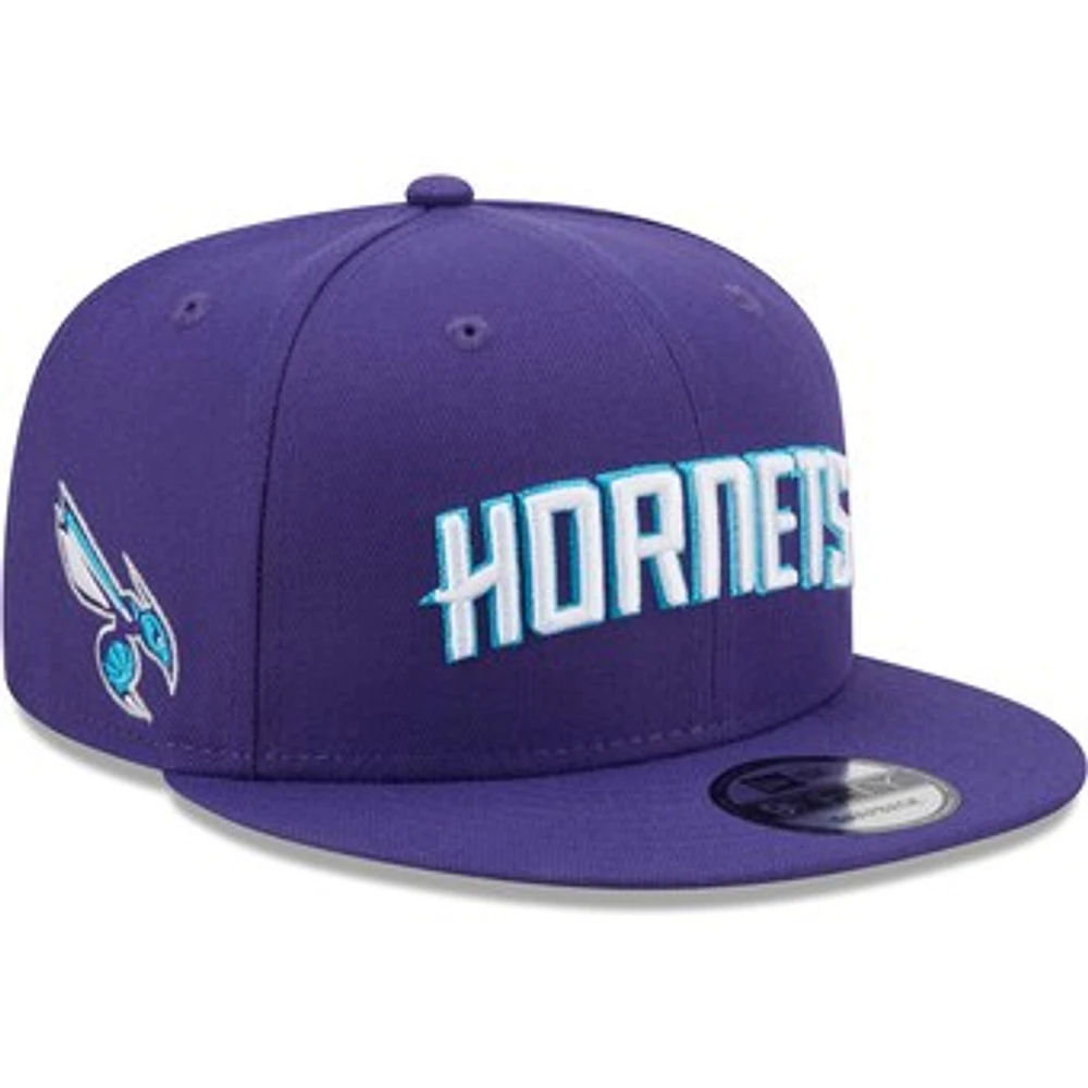 Men's New Era Purple Charlotte Hornets Jersey Hook Statement Edition 9FIFTY Snapback Hat