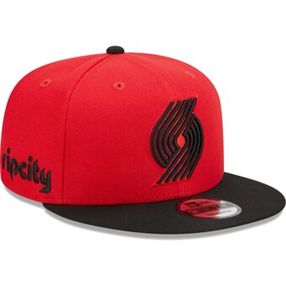 Men's New Era Red/Black Portland Trail Blazers Jersey Hook Statement Edition 9FIFTY Snapback Hat