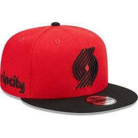 Men's New Era Red/Black Portland Trail Blazers Jersey Hook Statement Edition 9FIFTY Snapback Hat