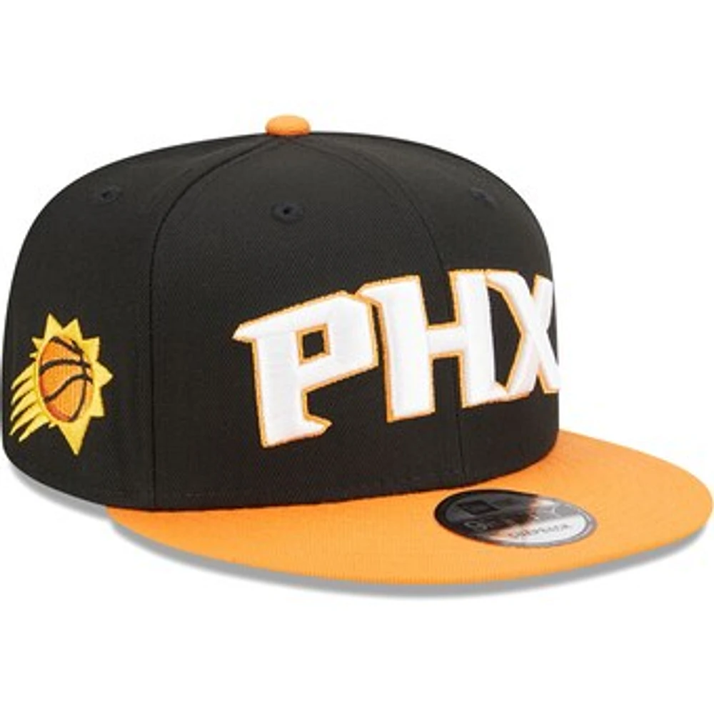 Men's New Era Black/Orange Phoenix Suns Jersey Hook Statement Edition 9FIFTY Snapback Hat