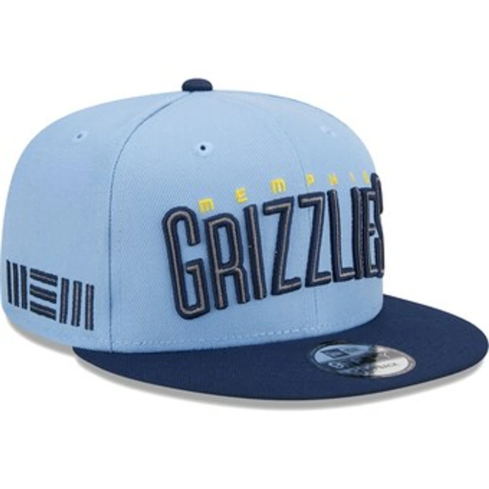 Men's New Era Light Blue Memphis Grizzlies/Navy Jersey Hook Statement Edition 9FIFTY Snapback Hat