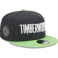 Men's New Era Charcoal/Green Minnesota Timberwolves Jersey Hook Statement Edition 9FIFTY Snapback Hat