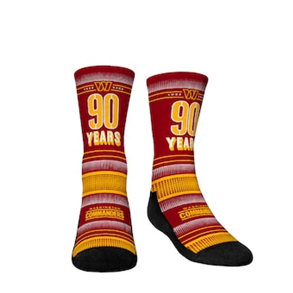 Youth Rock Em Socks Washington Commanders 90th Anniversary Crew Socks