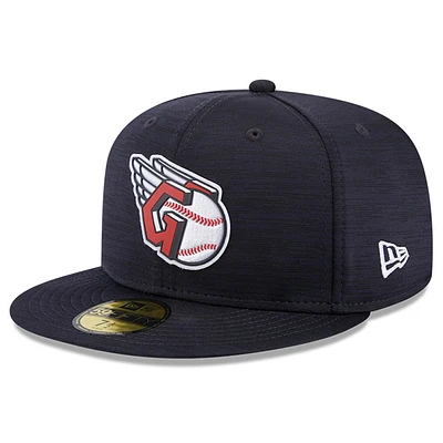 Men's New Era  Navy Cleveland Guardians 2023 Clubhouse 59FIFTY Fitted Hat