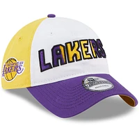 Men's New Era  White/Purple Los Angeles Lakers Back Half 9TWENTY Adjustable Hat