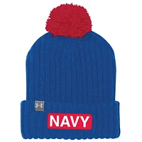 Men's Under Armour Royal Navy Midshipmen 2022 Special Games NASA Cuffed Knit Hat with Pom