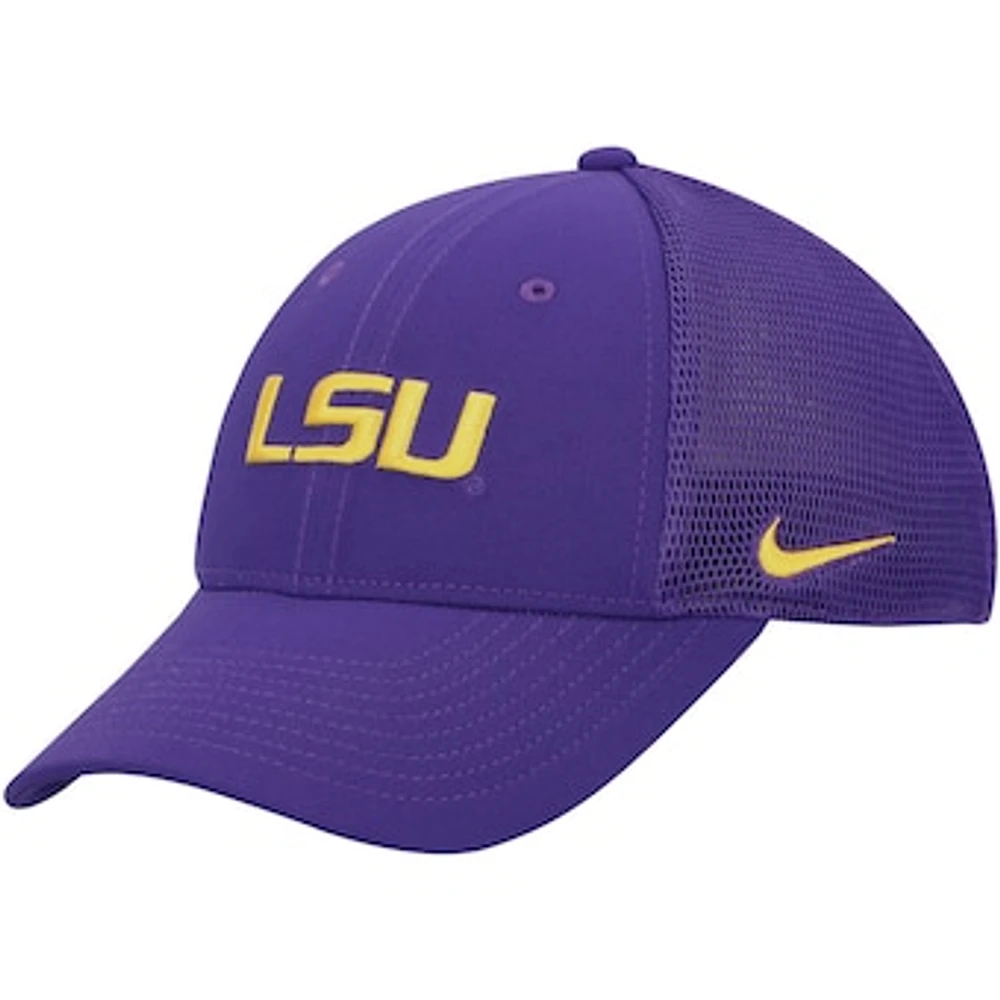 Men's Nike Purple LSU Tigers Legacy91 Meshback Swoosh Performance Flex Hat