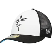 Men's New Era  Black/White Miami Marlins 2023 On-Field Batting Practice Low Profile 59FIFTY Fitted Hat