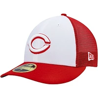 Men's New Era White/Red Cincinnati Reds 2023 On-Field Batting Practice Low Profile 59FIFTY Fitted Hat