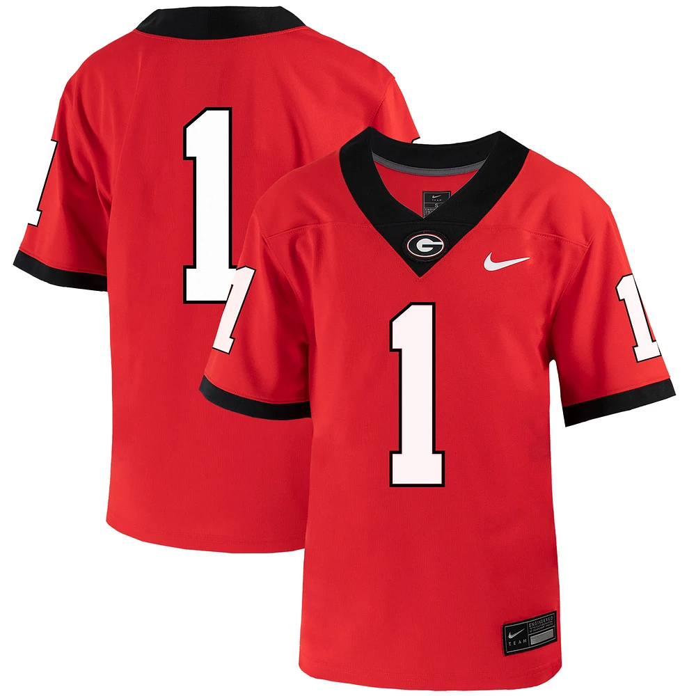 Youth Nike #1 Red Georgia Bulldogs 1st Armored Division Old Ironsides Untouchable Football Jersey