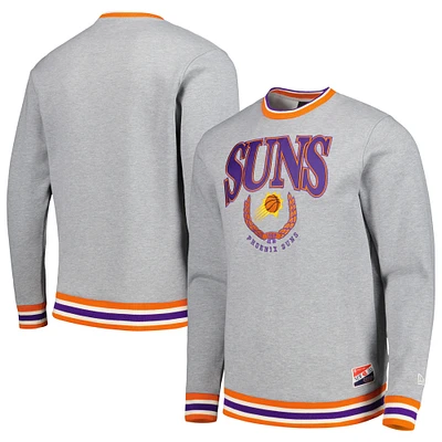Unisex New Era Heather Gray Phoenix Suns Vintage Throwback Crew Sweatshirt
