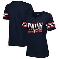 Women's New Era Navy Minnesota Twins Team Stripe T-Shirt