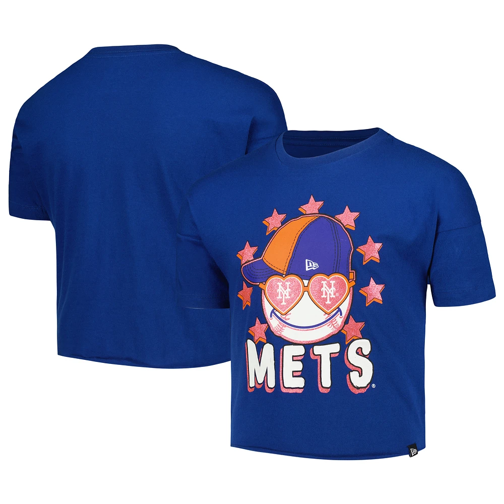 Girls Youth New Era Royal New York Mets Team Half Sleeve T-Shirt