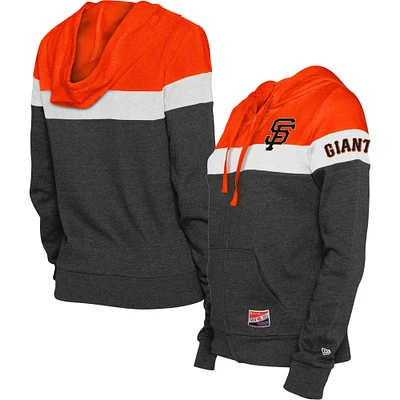 Women's New Era  Black San Francisco Giants Plus Size Color-Block Full-Zip Hoodie