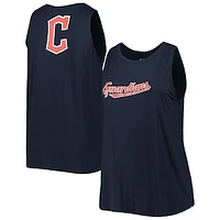 Women's New Era Navy Cleveland Guardians Plus Tank Top