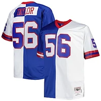 Men's Mitchell & Ness Lawrence Taylor Royal/White New York Giants Big Tall Split Legacy Retired Player Replica Jersey