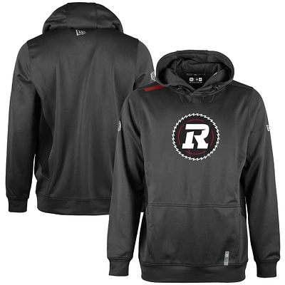 Men's New Era  Black Ottawa Redblacks Sideline Clutch Performance Pullover Hoodie