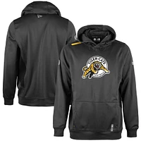 Men's New Era  Black Hamilton Tiger-Cats Sideline Clutch Performance Pullover Hoodie