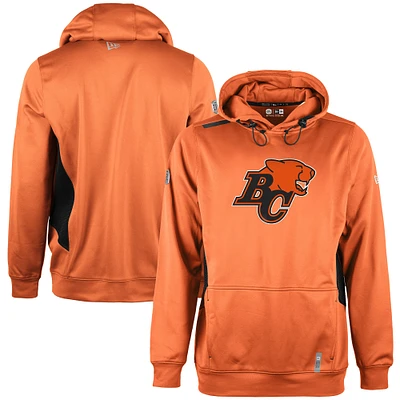 Men's New Era  Orange BC Lions Sideline Clutch Performance Pullover Hoodie