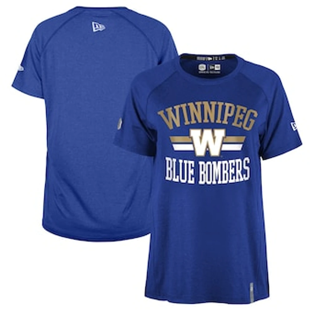 Women's New Era  Blue Winnipeg Bombers Sideline Circuit Performance T-Shirt