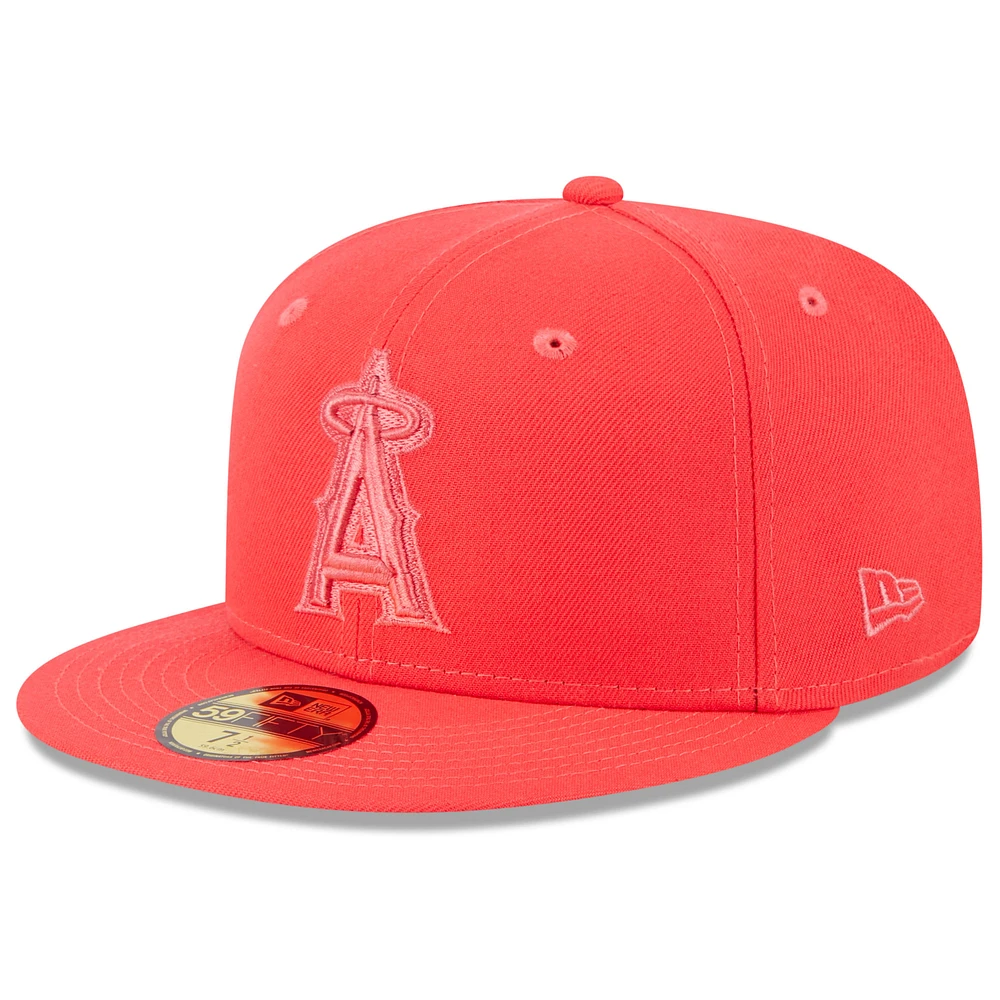 Men's New Era Red Los Angeles Angels 2023 Spring Color Basic 59FIFTY Fitted Hat