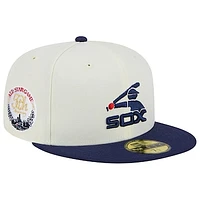 Men's New Era Stone/Navy Chicago White Sox Retro 59FIFTY Fitted Hat