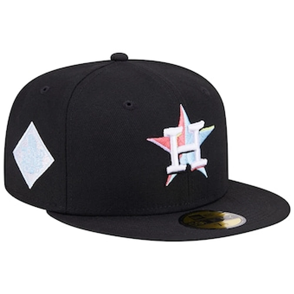 Men's New Era Black Houston Astros Multi-Color Pack 59FIFTY Fitted Hat